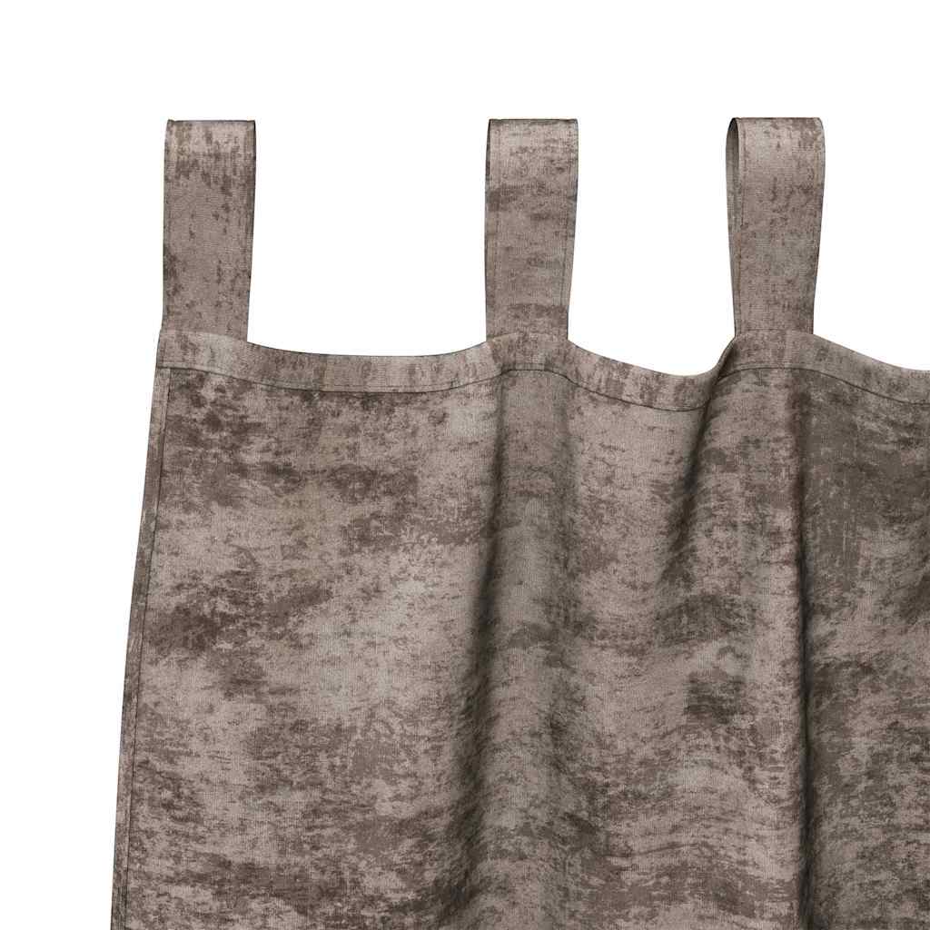 Curtain with Curtains 2 pcs Cappuccino 245 x 140 cm Velvet